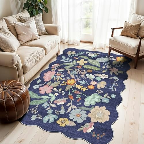 4x6ft Floral Area Rug: $28.49