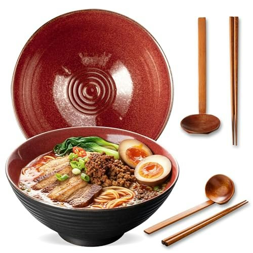 ArtifexCeram 8-Inch Ceramic Ramen Bowl 2-Piece Set: $27.18
