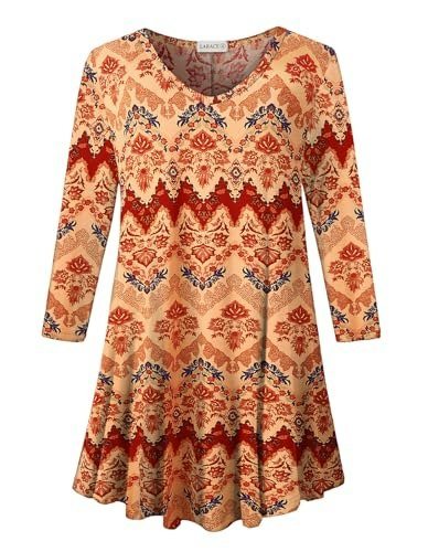 Larace Women's Plus Size V-Neck Tunic 3/4 Sleeve Shirt: $22.07