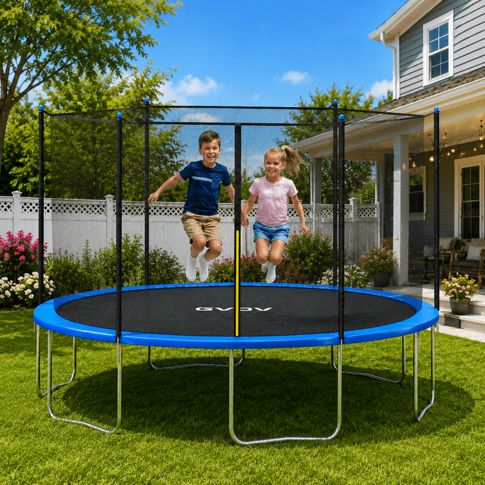 GVDV 14-Foot Outdoor Recreational Trampoline with Enclosure: $199.88 GVDV 14-Foot Outdoor Recreational Trampoline with Enclosure: $199.88