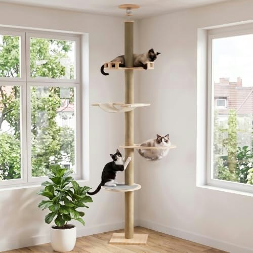 Petimber Adjustable Floor to Ceiling Cat Tree Tower: $98.99 Petimber Adjustable Floor to Ceiling Cat Tree Tower: $98.99