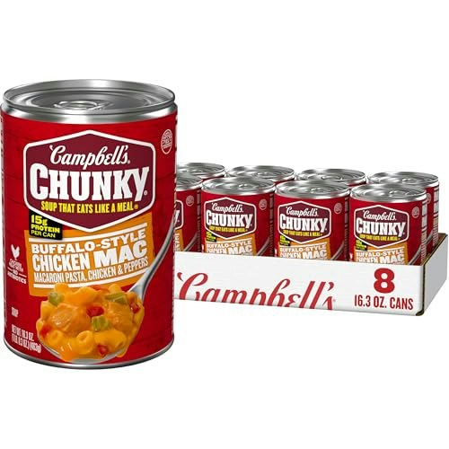 Campbell's Chunky Buffalo-Style Chicken Mac Soup 16.3-oz. 8-Pack: $13.73 Campbell's Chunky Buffalo-Style Chicken Mac Soup 16.3-oz. 8-Pack: $13.73