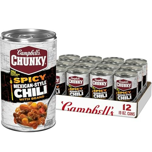 Campbell’s Chunky Spicy Mexican-Style Chili with Beans 19-oz. Can 12-Pack: $41.18
