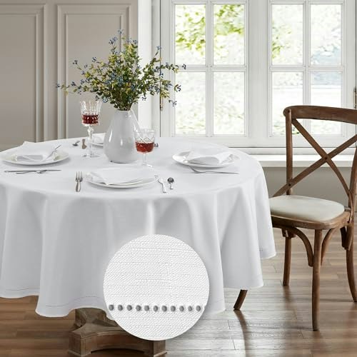 Elrene Home Fashions Alison Eyelet Border Fabric Tablecloth 70"x70" Round: $17.07 Elrene Home Fashions Alison Eyelet Border Fabric Tablecloth 70"x70" Round: $17.07
