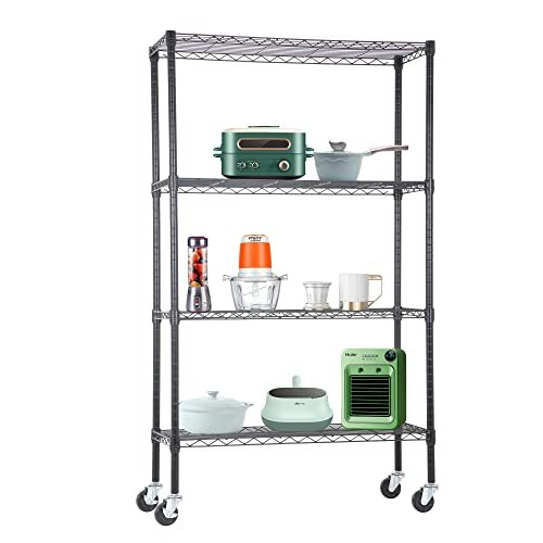 BestOffice 4-Tier Rolling Wire Shelf 36" x 14" x 62": $54.99