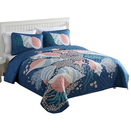 Caribbean Joe Full/Queen Coastal 3-Piece Quilt Set: $26.87 Caribbean Joe Full/Queen Coastal 3-Piece Quilt Set: $26.87