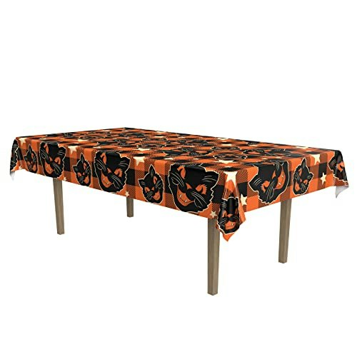 Beistle 55" x 90.5" Vintage Black Cat Fabric Tablecloth: $25.55 Beistle 55" x 90.5" Vintage Black Cat Fabric Tablecloth: $25.55