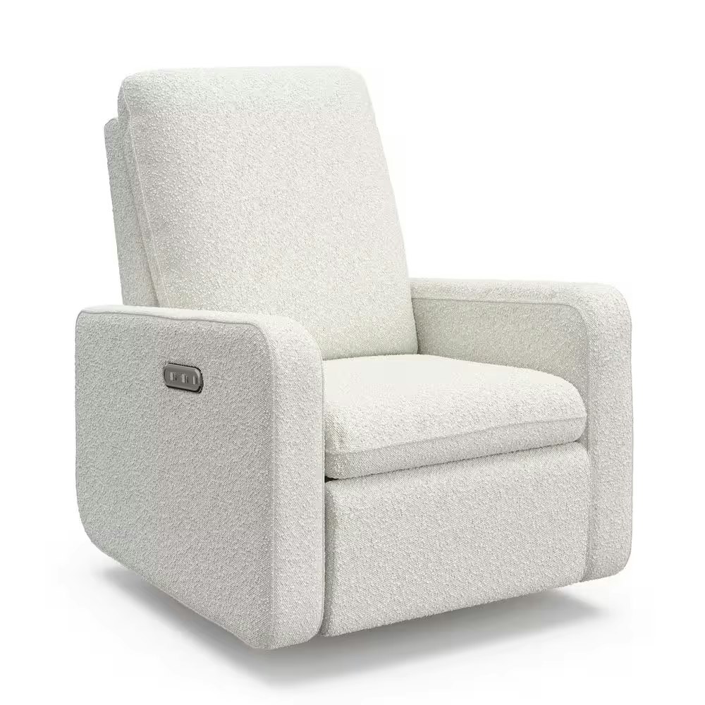 Graco Teddi Ivory Boucle Power Recliner Swivel Glider w/ USB: $520