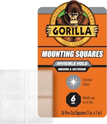 Gorilla Invisible Hold Mounting Tape Squares 24-Pack for $5 + free shipping w/ Prime