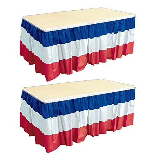 Beistle 29" x 14' Patriotic Table Skirt 2-Pack: $18.98 Beistle 29" x 14' Patriotic Table Skirt 2-Pack: $18.98
