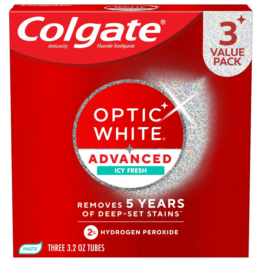 Colgate Optic White Advanced Hydrogen Peroxide Toothpaste 3-Pack: $6.34 via Sub. & Save Colgate Optic White Advanced Hydrogen Peroxide Toothpaste 3-Pack: $6.34 via Sub. & Save