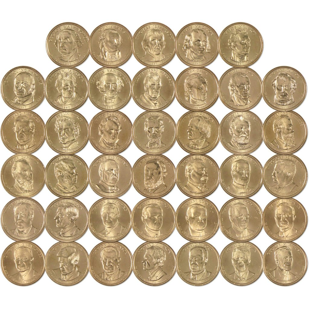 Presidential Dollar 40-Coin Complete Design Set Uncirculated: $100