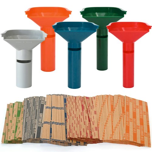 175 Coin Wrappers & 5 Sorter Tubes Set for $9 + free shipping w/ Prime