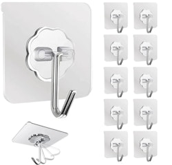 Rotating Adhesive Wall Hook 10-Pack: 53 cents + free shipping w/ $25