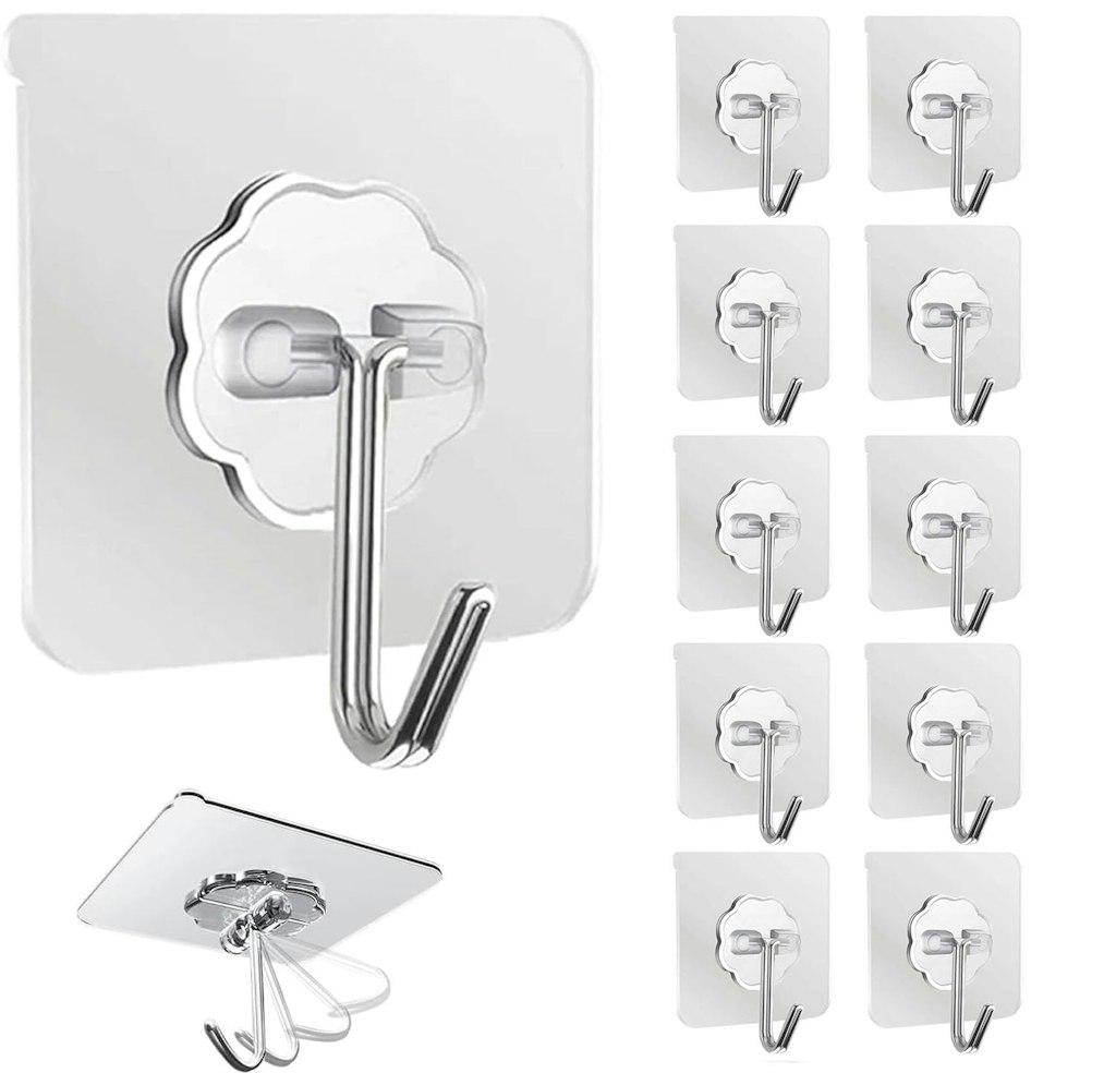 Rotating Adhesive Wall Hook 10-Pack: 53 cents