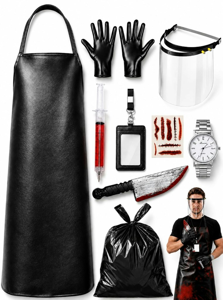 9-Piece Butcher Costume: $12