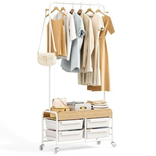 Apexchaser Clothes Rack with Drawer: $49.49 Apexchaser Clothes Rack with Drawer: $49.49