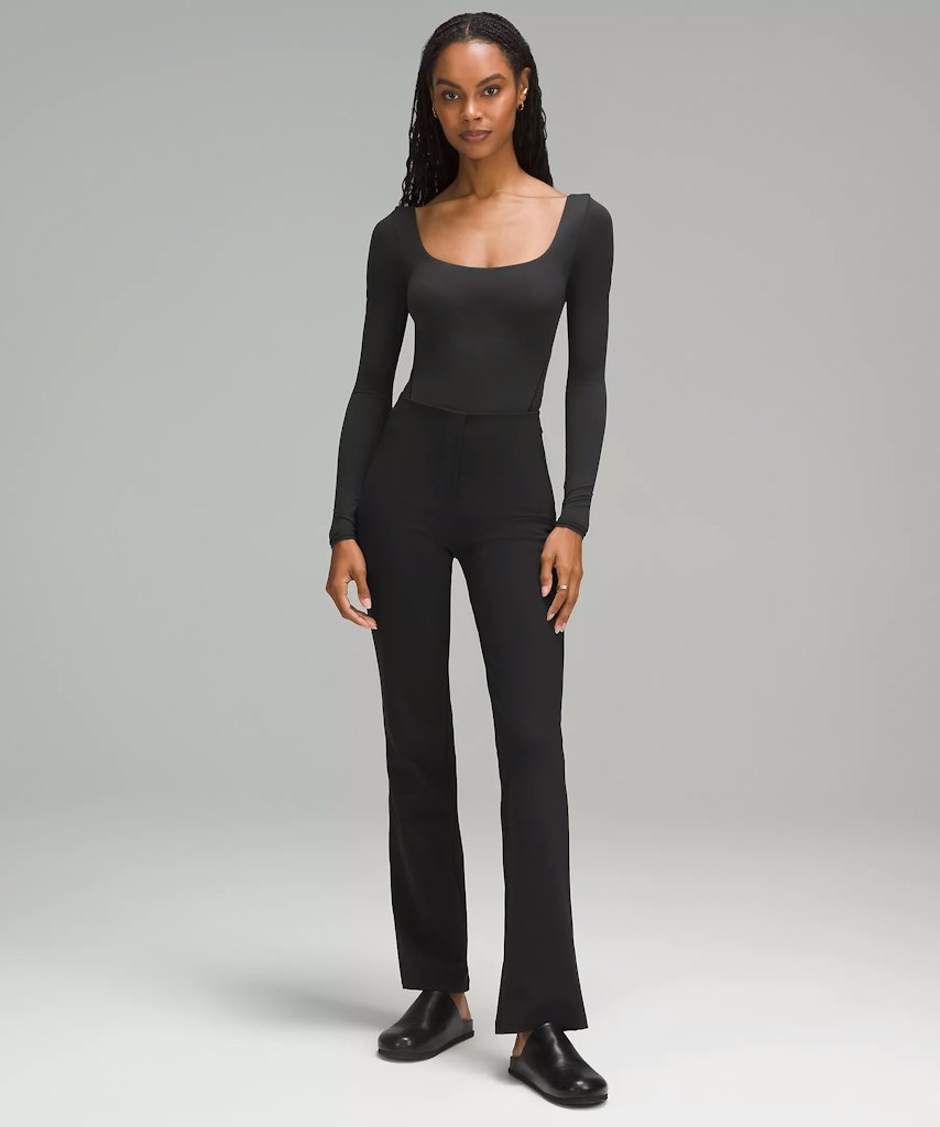 lululemon Wundermost Ultra-Soft Nulu Square-Neck Long-Sleeve Thong Bodysuit (L and XL only): $29