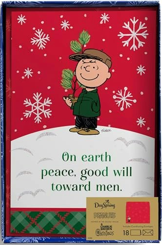 DaySpring Peanuts Peace Good Will Toward Men 18-Count Christmas Card Box: $13.28 DaySpring Peanuts Peace Good Will Toward Men 18-Count Christmas Card Box: $13.28