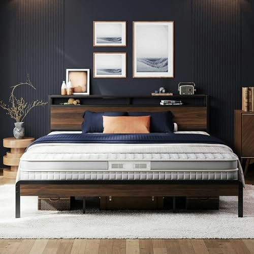 Likimio King Size Bed Frame with Storage Headboard: $149.94 Likimio King Size Bed Frame with Storage Headboard: $149.94