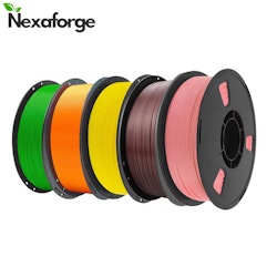 Nexaforge PLA & PETG 1.75mm Multicolor 3D Printer Filament 5-Pack for $36 + free shipping