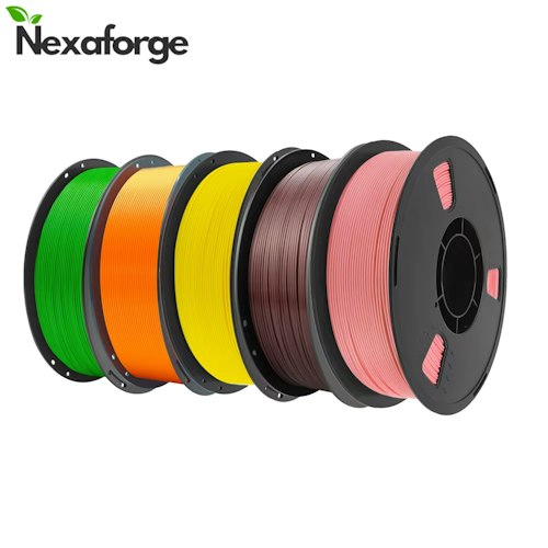 Nexaforge PLA & PETG 1.75mm Multicolor 3D Printer Filament 5-Pack for $36 + free shipping