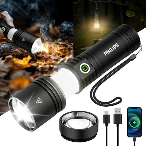 Philips Rechargeable 5000-Lumen Tactical Firestarter Flashlight for $47 + free shipping