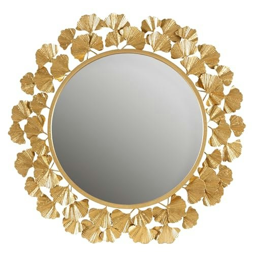Martha Stewart Eden 30.5-Inch Round Gingko Leaf Wall Mirror: $56.04