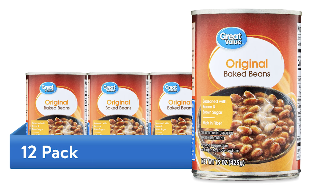 Great Value Original Baked Beans 15-oz. Can 12-Pack: $11