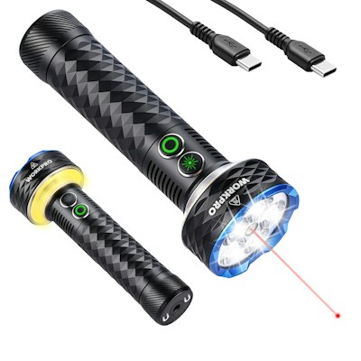 WorkPro Rechargeable Flashlight w/ Red Laser for $20 + free shipping w/ Prime