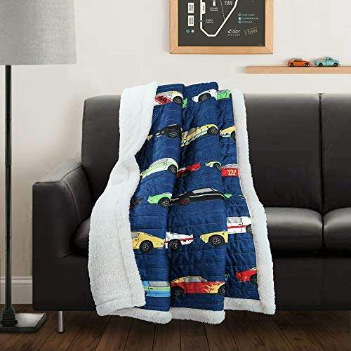 Lush Decor 60" x 50" Cars Reversible Sherpa Throw Blanket: $30.99