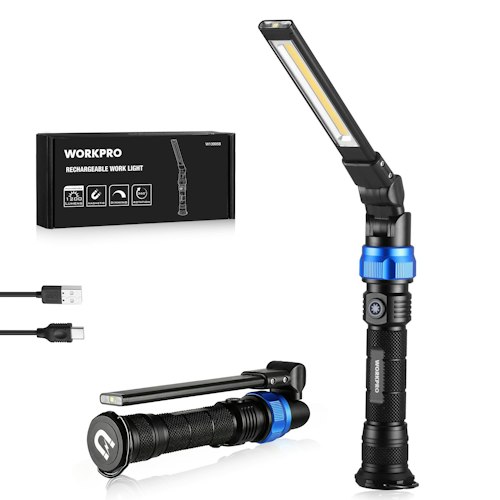 WorkPro Magnetic LED Rechargeable Work Light Flashlight for $30 + free shipping w/ Prime