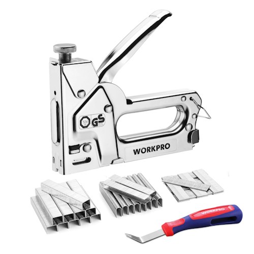 WorkPro 3-in-1 Heavy Duty Staple Gun w/ 3,000 Staples & Remover for $14 + free shipping w/ Prime