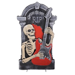 Haunted Hill Farm 3-Ft. Tombstone Skeleton w/ Guitar Animatronic for $39 + free shipping