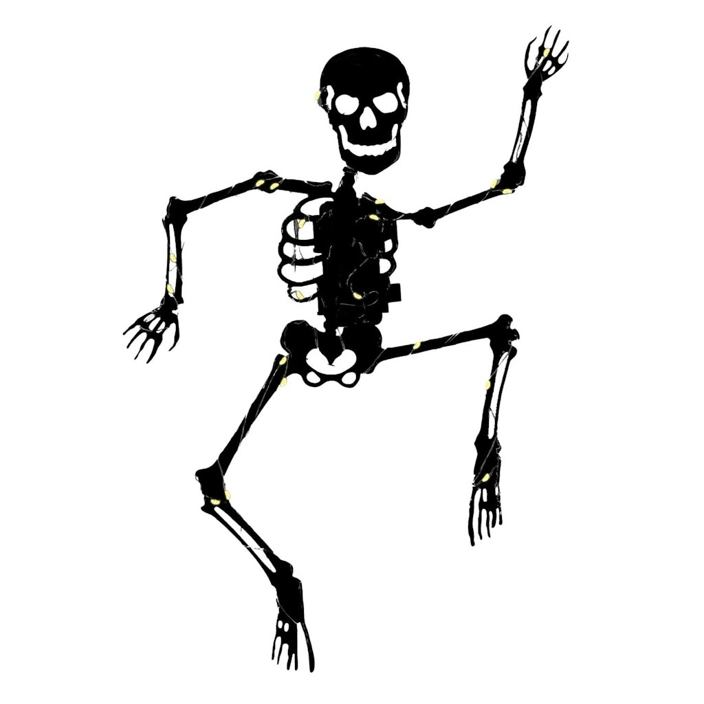 Haunted Hill Farm 2.3-Foot White LED Skeleton Halloween Decoration: $28