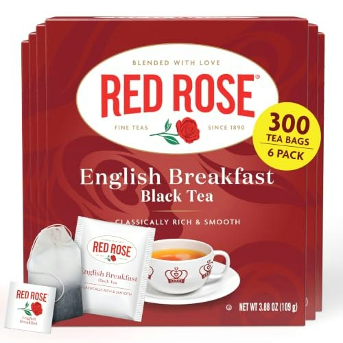 Red Rose English Breakfast Black Tea 50-Count 6-Pack: $27.99 Red Rose English Breakfast Black Tea 50-Count 6-Pack: $27.99