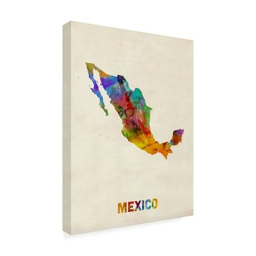 Mexico Watercolor Map 24x18 Canvas Art: $29.59 Mexico Watercolor Map 24x18 Canvas Art: $29.59