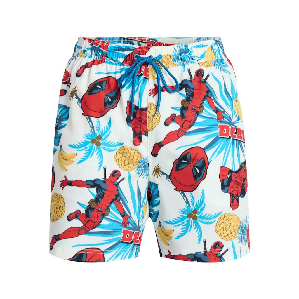 Marvel Men's Deadpool Palms Swim Trunks: $4