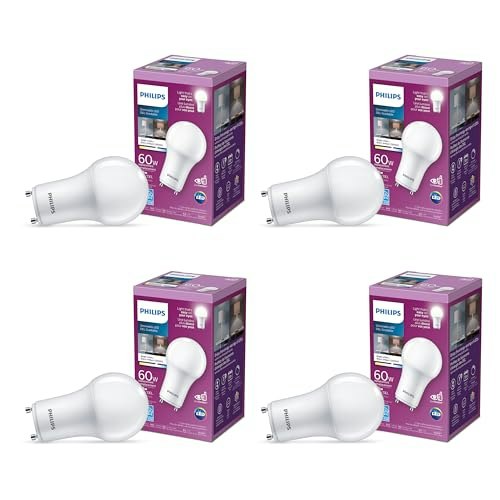 Philips 60W Equivalent A19 GU24 Dimmable LED Light Bulb 4-Pack: $37.24