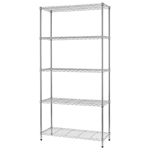 BestOffice 5-Tier 36" x 14" x 72" Chrome Wire Shelf: $47.87