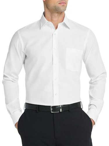 Van Heusen Men's Regular Fit Poplin Solid Dress Shirt for $21 + free shipping w/ Prime