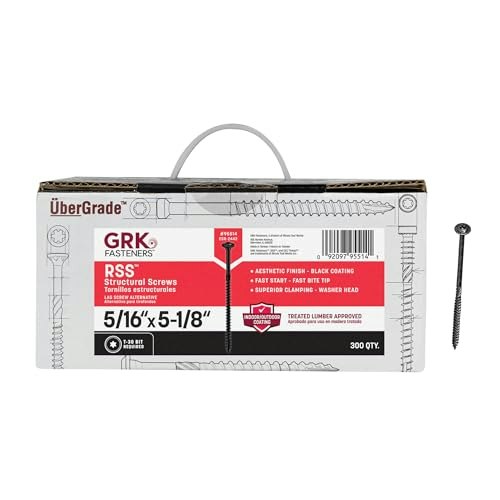 GRK Fasteners 5/16 x 5-1/8-Inch Rugged Structural Screws 300-Pack: $239.99 GRK Fasteners 5/16 x 5-1/8-Inch Rugged Structural Screws 300-Pack: $239.99