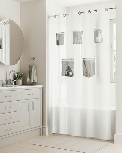 Rubbermaid 71" x 74" 3-in-1 Waterproof Shower Curtain with Pockets: $18.75