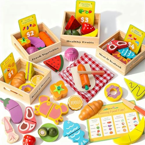 Konyxalu Wooden Play Food Set: $24.99 Konyxalu Wooden Play Food Set: $24.99