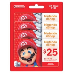Nintendo eShop Four $25 eGift Cards for $80 + email delivery
