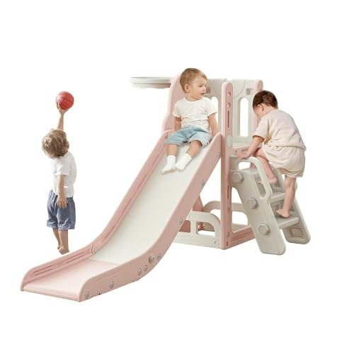 Baotree Toddler Climber Slide with Basketball Hoop: $99.99 Baotree Toddler Climber Slide with Basketball Hoop: $99.99