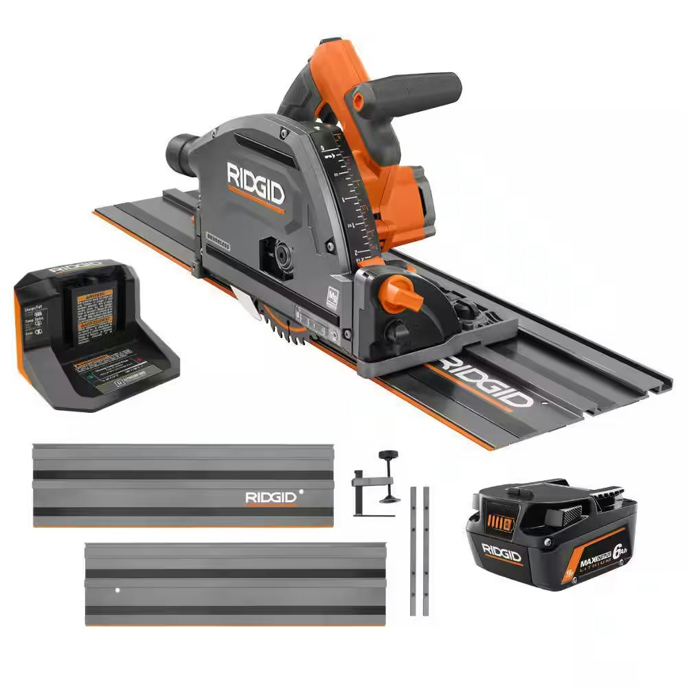 Ridgid 18V Brushless Cordless Track Saw Kit w/ 6.0 Ah Battery & Charger: $429
