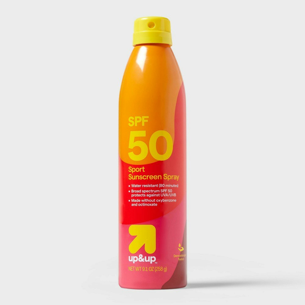 Up&Up Sport SPF 50 Sunscreen Spray 9.1-oz.: $7.89 Up&Up Sport SPF 50 Sunscreen Spray 9.1-oz.: $7.89