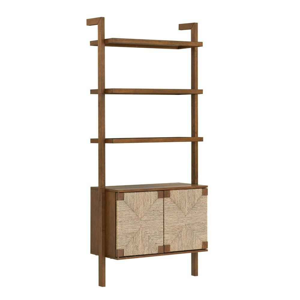 Nathan James Seagrass Wall Bookshelf with Doors: $399.99