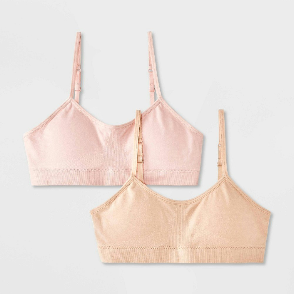 Art Class Girls' Seamless Ruched Bra 2-Pack: $12